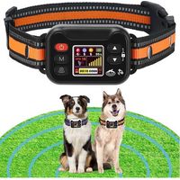 Clôture anti-fugue sans fil GPS et collier de dressage électronique pour chien, portée réglable de 15 à 2 000 m, 3 modes de dressage, récepteur étanche et rechargeable