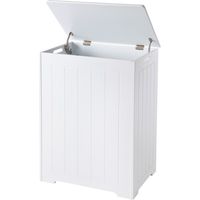 Chester Large Laundry Cabinet // 90+ Litre Capacity and Stay-up Hinges // White Scandinavian-inspired Storage for Bathroom and Bedroom