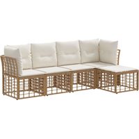 vidaXL Outdoor Sofa Set Natural Poly Rattan