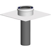 ATEC Terminale camino per sottotetto DN 80/125 300 x 300mm, bianco, 1538