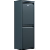 Klarstein Dual-Compartment Waste Bin - 36L Wall-Mounted Kitchen Bin, 2x18L Compartments, Stainless Steel, Space-Saving Design, Separate Doors for Odour Control