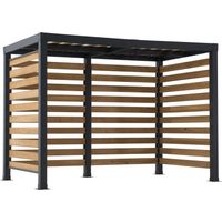 Stahl Pergola MARAO in Schwarz/Braun - 191cm x 313cm