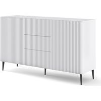 MÖBEL WOHNKOMMODE S. RAVENNA cm149x41x86h WEISS MATT SCHWARZE FÜSSE