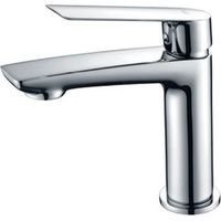 IMEX Miscelatore lavabo monocomando serie Luxor in ottone e zama con finitura cromata cartuccia ceramica Ø25mm tubi flessibili 3-8 modello Imex-BDX023-1