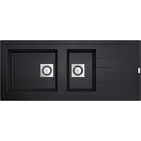 Carea Cuisine & Bain – Évier en granit 2 bacs réversible 117x50 cm – Résistant aux chocs et rayures – Facile à entretenir – Système de vidage automatique