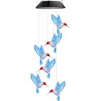 Solar-Lichterkette, Solar-Windspiele, Kolibri, Farbwechsel, Solar-Bewegungslichter, wasserdicht, LED, solarbetriebene Windspiele für Haus, Hof, Gartendekoration