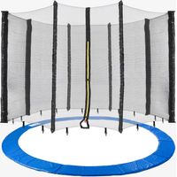 Arebos – Filet de protection pour trampoline 366 cm – Rembourrage 20 mm – Résistant aux UV – Entrée verrouillable avec fermeture éclair – 8 barres