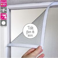 Moustiquaire de fenêtre souple auto-agrippante en fibre de verre 120 cm x 150 cm – Toile grise repositionnable – Fixation par ruban auto-agrippant – Moustikit