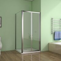 SKY Bathroom 800mm Bifold Shower Door Glass Shower Enclosure Reversible Folding Shower Door Panel H1850mm