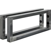 Holzbrink 2 Stück Wandkonsole Rohstahl mit Klarlack für Waschtisch, 400x150 mm, design und stabil Waschtischhalterung, Handtuchhalter