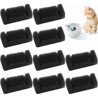Lot de 10 filtres en mousse pour fontaine à eau pour chat, filtre éponge pour fontaine à chat