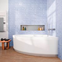 Siko 160x95 cm Laguna Luiza Acryl Eckbadewanne, rechts + Schürze 160 cm + Füße, weiß (LU1600P-SET1)