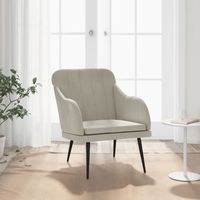 Fauteuil Fauteuil de Relaxation Fauteuil Salon Gris clair 63x76x80 cm Velours 48064