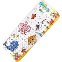 Bath Mat For Kids - (100cm X 40cm) Sea Animal Bath Mat With Xqday 200 Suction Cups Gift