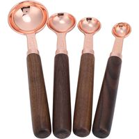4-teiliges Messlöffel-Set aus roségoldenem Edelstahl für Küche und Backen