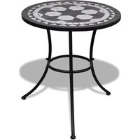 Vidaxl – Table de bistro mosaïque 60 cm – Cadre en fer laqué – Dessus en céramique facile à nettoyer – Pour balcon et jardin