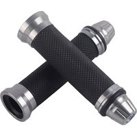 Universal Motorcycle Handlebar Grips, Motorcycle Handlebar Grips Standard CNC Aluminum and Rubber for 7/8" Bike Handlebars for Motorcycle Bicycle Scooter Cross (Titane)