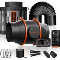 Spider Farmer – Ventilateur d'extraction en ligne 6' 402 pi³/min – Filtre à charbon – Kit de conduits – Installation rapide pour espaces confinés