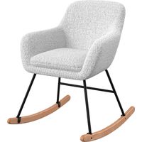 Rocking-chair en tissu bouclé blanc - ISOLA