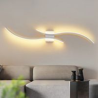 GBLY Lámpara mural interior LED Lámpara de pared - 14W 1800lm Lámpara de pasillo 100CM Blanca Lámpara de escalera Diseño moderno en onda 3000K Blanco cálido Iluminación de pared minimalista para Dormi