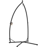 Soporte para Silla Colgante con Estructura de Acero Base Estable y Portavaso para Patio Jardín Balcón Negro
