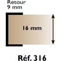 Profilo perimetrale U 316 PRUNIER - 16 mm x 2,60 m - bianco - RIBP316