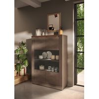 Vitrine moderne 114 cm bronze/mercure Isia