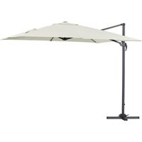 Ombrellone da giardino decentrato in alluminio SUN 3 - Quadrato - 3 x 3 m - Ecru