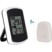 Thermomètre intérieur et extérieur sans fil LCD monobloc mesure de la température testeur de température ambiante