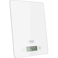 Balanza de cocina Teesa LCD de cristal blanco con función de tara