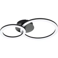 Plafoniera Moderna Parrapos-Z 2 Led Acciaio Nero Diffusori Tondi