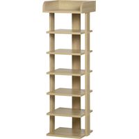 Armoire à chaussures mobile en bois pour 6 paires de chaussures avec une étagère de rangement 32x30x104cm