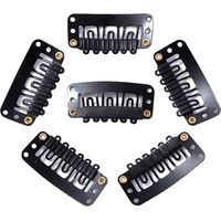 15 U-förmige Perückenclips, 32 mm Metallspangen, Druckknöpfe für Haarverlängerungen, schwarze Accessoires für Haarteile