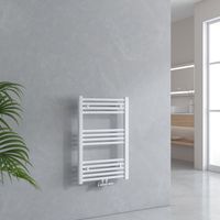 EMKE Sèche-serviette eau chaude Radiateur sèche-serviettes Salle de bain Blanc 75x50 cm