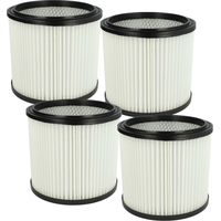 vhbw 4x Filtro plisado compatible con Aqua Vac AZ 91951-10, NTP 20, Bulldog, Euromac V 10, Herkules 4000 aspiradora - negro blanco