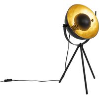 Tischlampe schwarz mit Gold 63,3 cm Stativ verstellbar - Magnax