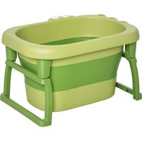 Baignoire pliable pour bebe 0-6 ans en plastique antiderapant vert 75.3x55.4x43 cm