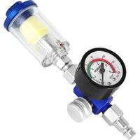 Régulateur de Pression d'air pour Pistolet à Peinture, manomètre + séparateur de Filtre pour piège à Eau d'huile + Filetage Standard 1/4, Max. 140psi