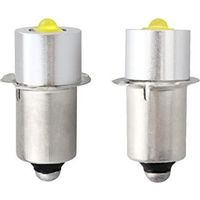 Ersatz-LED-Taschenlampenbirnen P13.5S, DC 4V-12V, 3W, 2 Stück (P13.5S, silber)