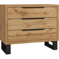 Cómoda Avicavu 124, Roble wotan + Negro, Con cajones, Número de cajones: 0, 83x99x45cm