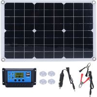 Panneau de Charge de Batterie, Outils de batterie Chargeurs de batterie Solaire 50W Kit de Panneau D'alimentation Solaire Monocristallin avec Contrôleur DC18V/1600mA
