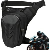 Sac de jambe de moto : sac banane moto hommes femmes, sac de cuisse moto, sac banane moto, sac de jambe pour la randonnée, l'équitation, la pêche (noir), Noir , 0