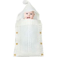 Couverture enveloppe tricotée pour bébé, intérieur polaire chaud