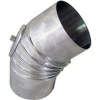 Bertrams Bogen aus Aluminium DN 60 45 Grad mit Kontrollverschluss gerippt