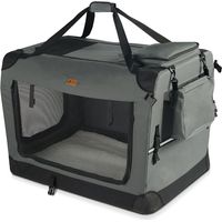 Vounot – Sac de transport pliable pour chien et chat – Caisse portable respirante avec matelas amovible – Dimensions 50x35x36cm – Polyester gris