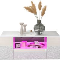TABLE CONTEMPORAINE FONCTIONNELLE ELEGANTE MODERNE Particle Board Blanc 95 x 53 x 37cm