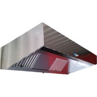 Hotte pro inox Classique avec casquette L 5,50 mètres
