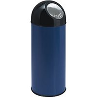 Cubo de basura con trampilla acero capacidad 55 l azul