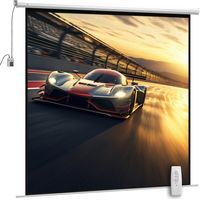 Telo Proiettore Motorizzato 120" Telecomando Plastica Metallo 236,5x8x236,5 cm Bianco