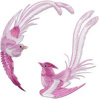 2 Pices Oiseau Broderie Patch Thermocollant 24x12.5 Cm, Broderie Autocollant Iron On Patches Stickers Ecusson Coudre Pour Vtements, Sacs Dos, Je